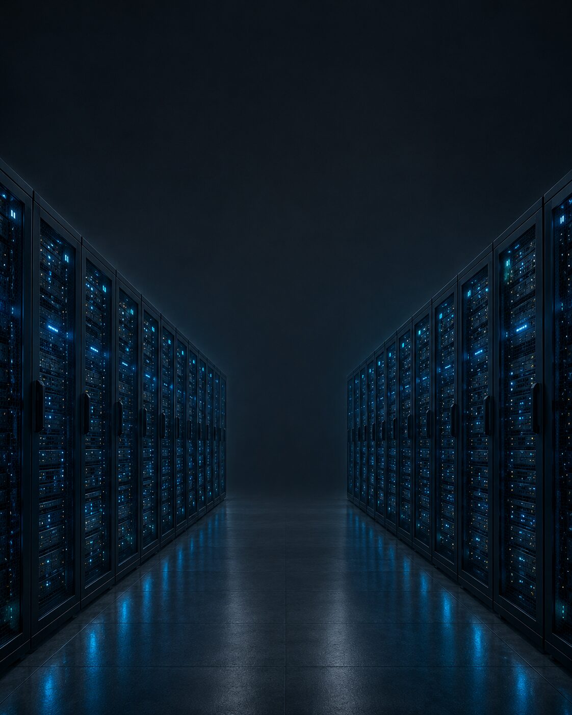 Server racks in a secure data centre