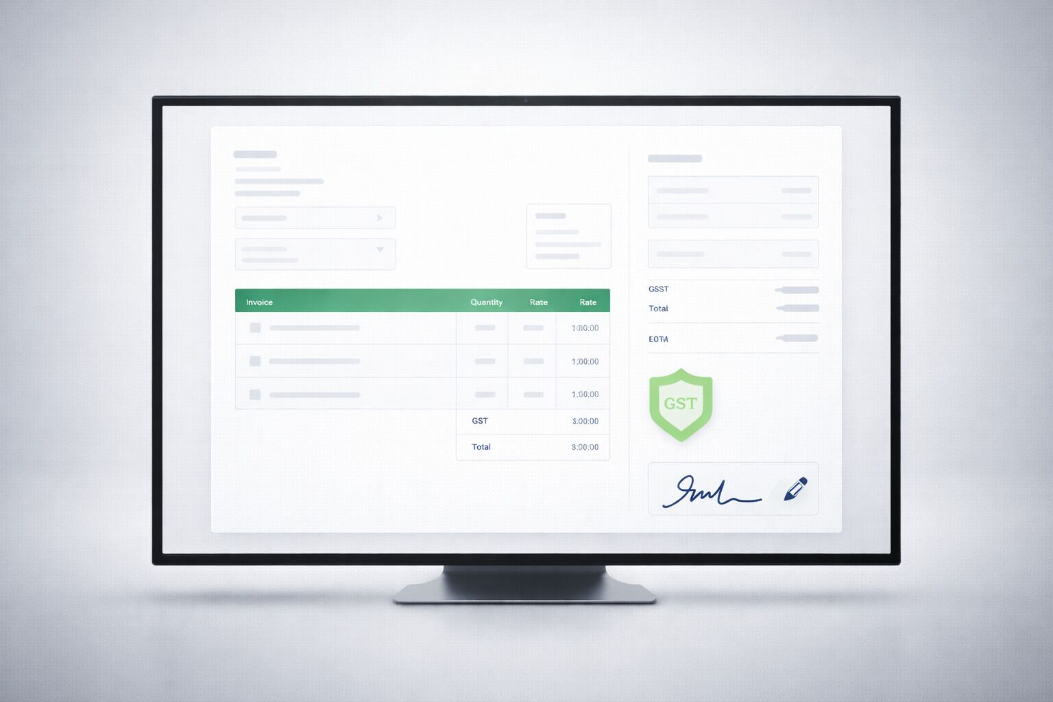 An automatically generated GST invoice